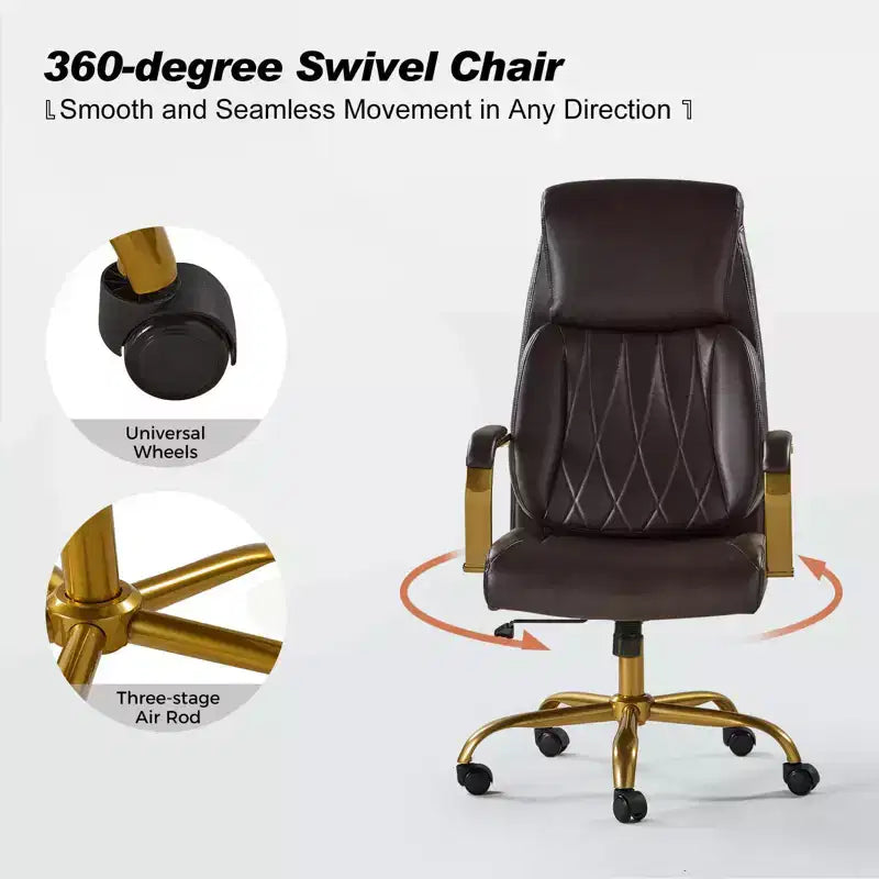 Chaise de bureau ergonomique pivotante à 360 degrés du milieu du siècle