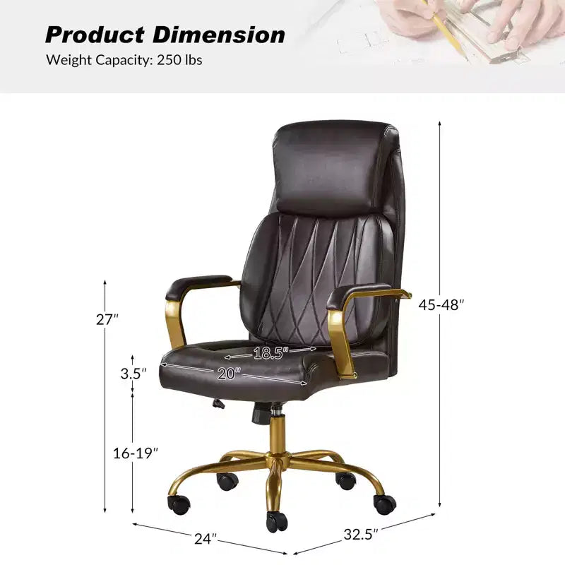 Chaise de bureau ergonomique pivotante à 360 degrés du milieu du siècle