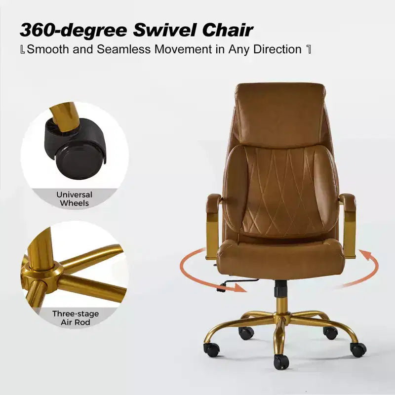 Chaise de bureau ergonomique pivotante à 360 degrés du milieu du siècle