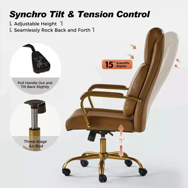 Chaise de bureau ergonomique pivotante à 360 degrés du milieu du siècle