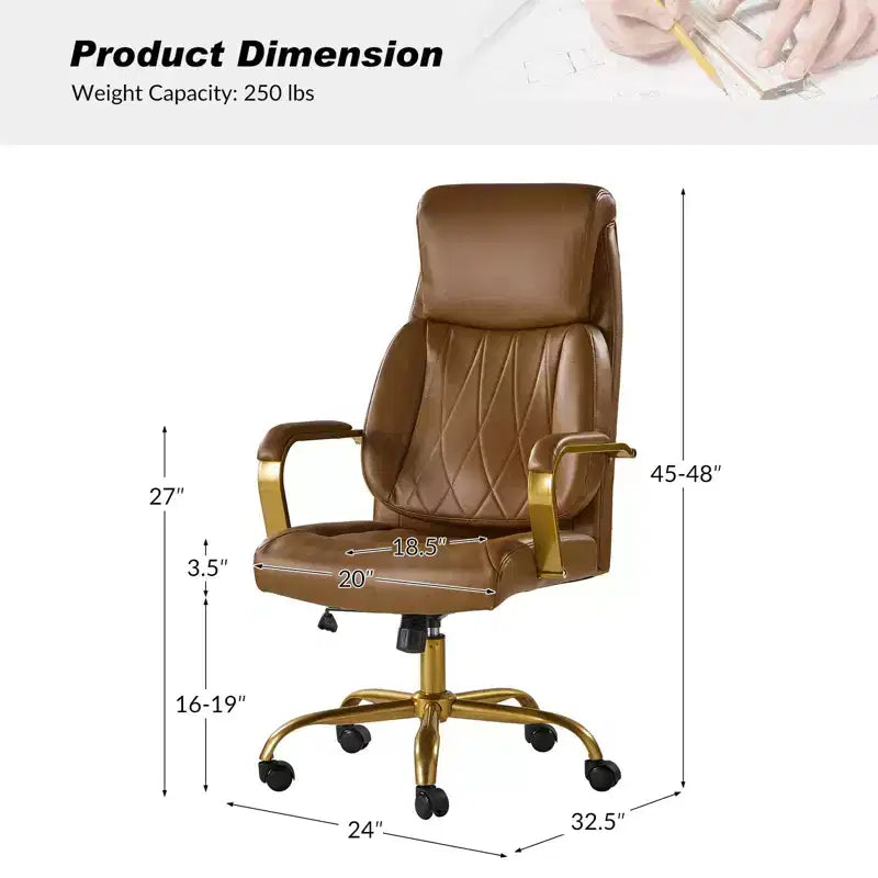Chaise de bureau ergonomique pivotante à 360 degrés du milieu du siècle