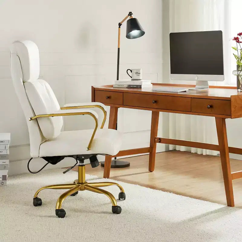 Chaise de bureau ergonomique pivotante à 360 degrés du milieu du siècle