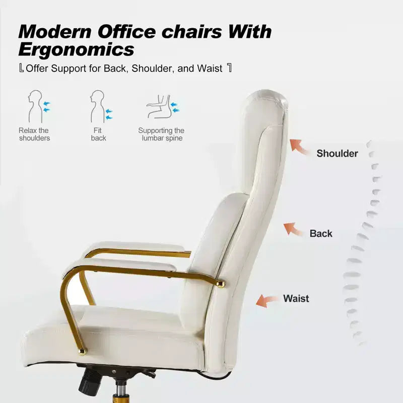 Chaise de bureau ergonomique pivotante à 360 degrés du milieu du siècle
