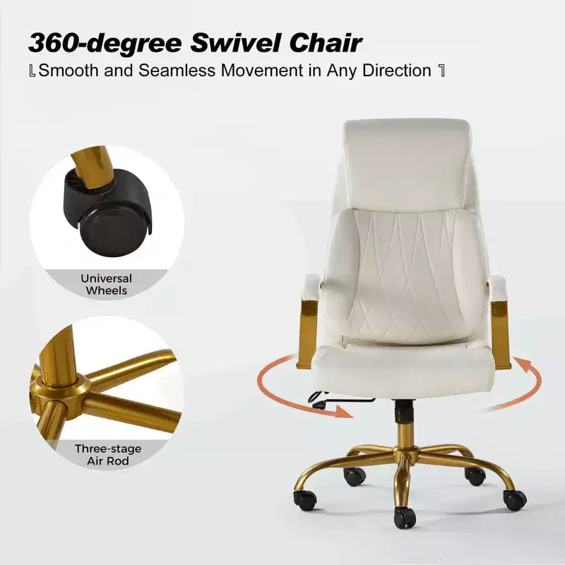 Chaise de bureau ergonomique pivotante à 360 degrés du milieu du siècle