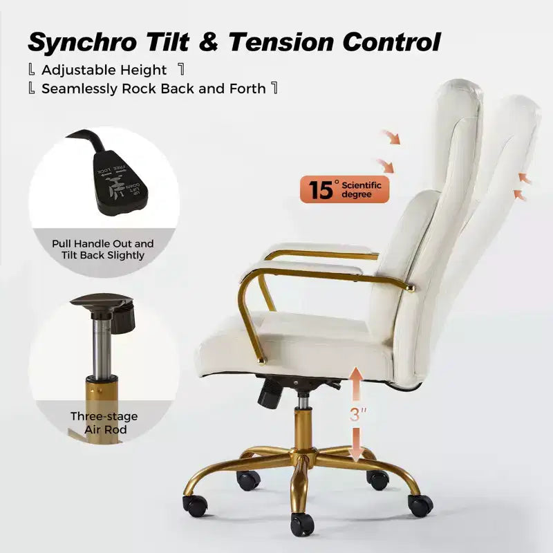 Chaise de bureau ergonomique pivotante à 360 degrés du milieu du siècle