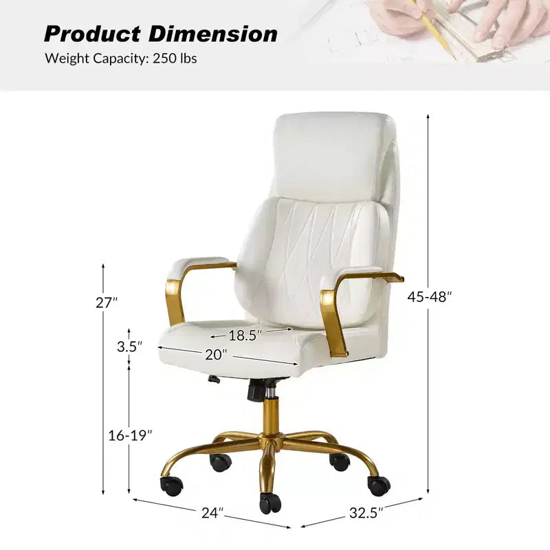 Chaise de bureau ergonomique pivotante à 360 degrés du milieu du siècle
