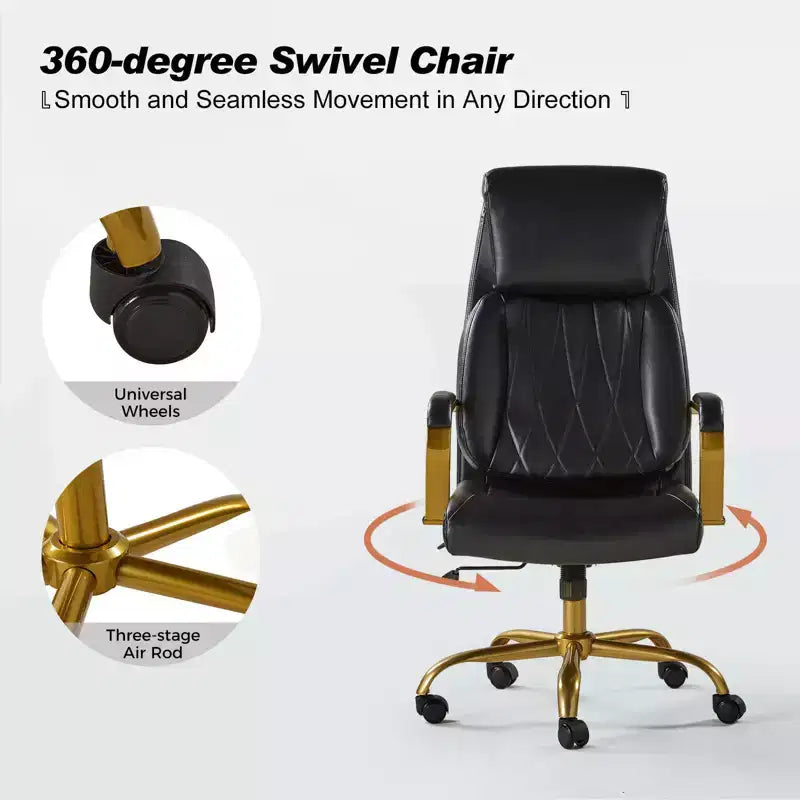 Chaise de bureau ergonomique pivotante à 360 degrés du milieu du siècle