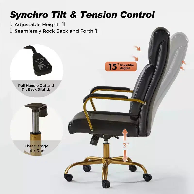 Chaise de bureau ergonomique pivotante à 360 degrés du milieu du siècle