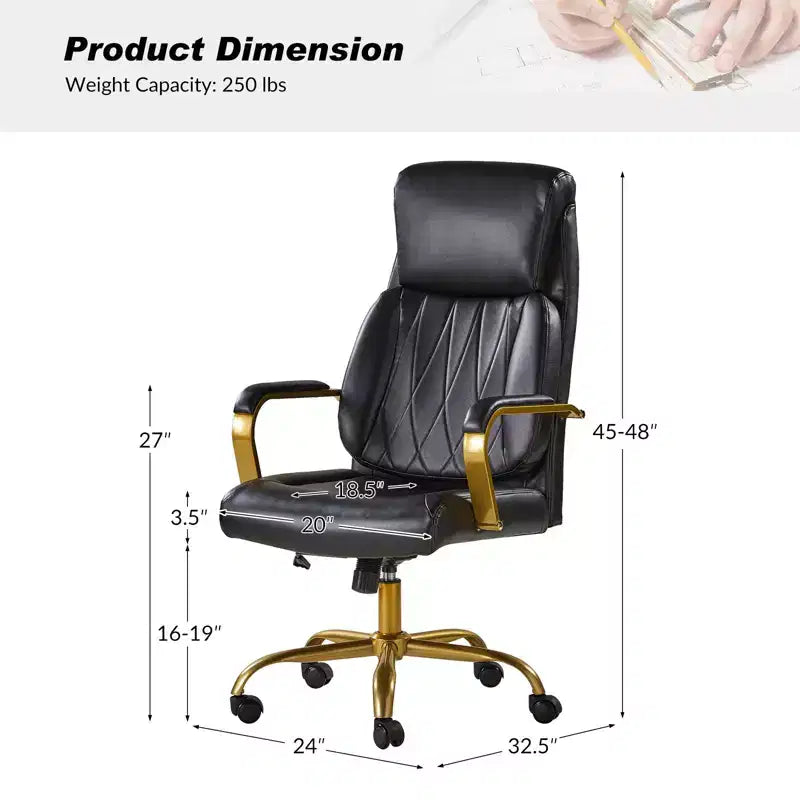 Chaise de bureau ergonomique pivotante à 360 degrés du milieu du siècle