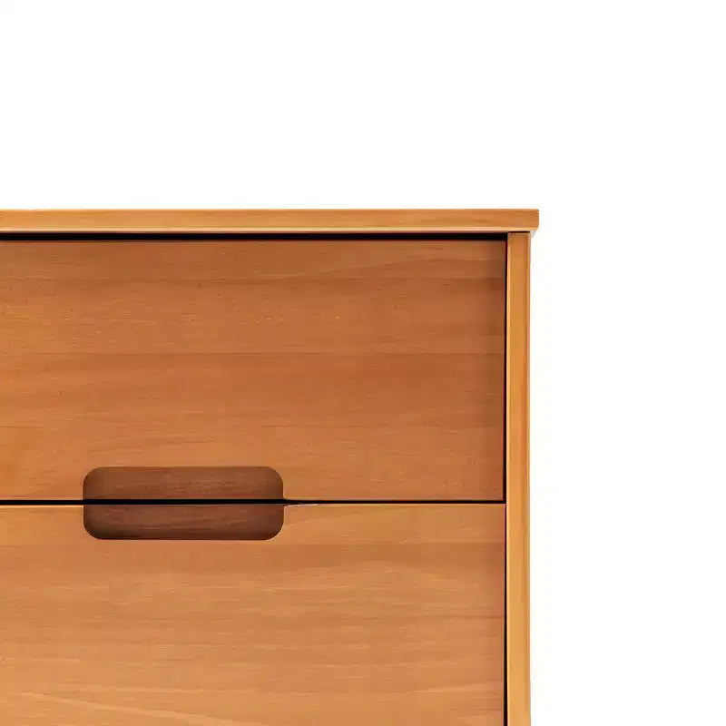 Table de chevet à 2 tiroirs en bois massif, style Mid-Century Modern