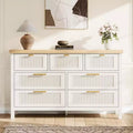 GustoWave 7 Drawer Dresser with Textured Fronts; TV Stand for TVs Up to 65 ;for Wide Storage Chest for Bedroom; Living Room; Entryway