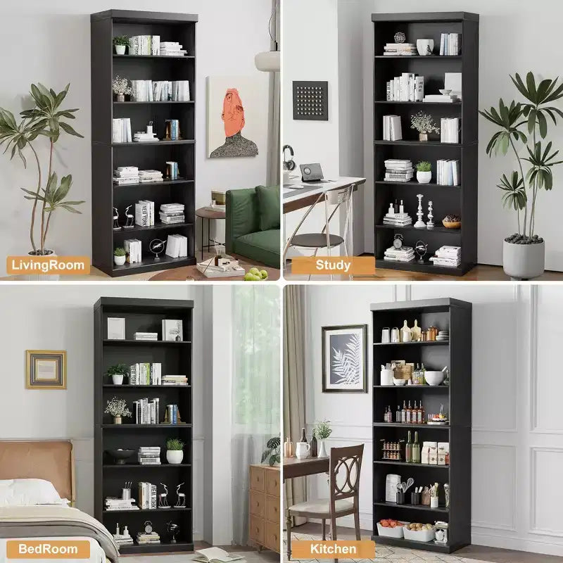Étagère de rangement en bois sans porte, meuble de rangement de bureau et bibliothèque