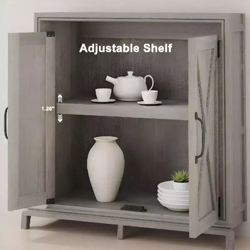 Bibliothèque à 5 étagères avec armoire de rangement ; étagère en bois rustique