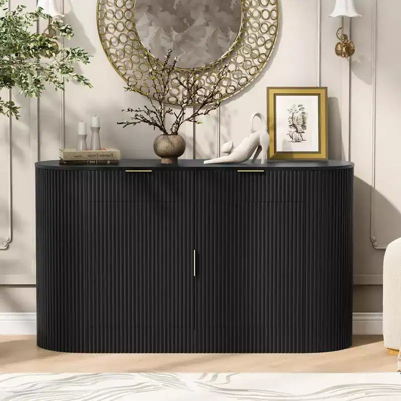 55.1W Buffet Sideboard Cabinet with 2 Doors; Modern Kitchen Storage Cupboard with 2 Drawers & 3-Tier Shelves - ModernLuxe
