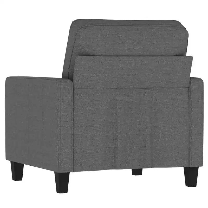 Fauteuil canapé rembourré de salon, confort en tissu gris foncé