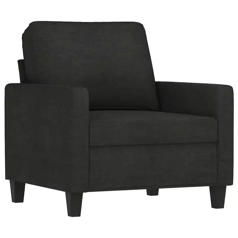 Fauteuil canapé rembourré de salon, confort en tissu gris foncé