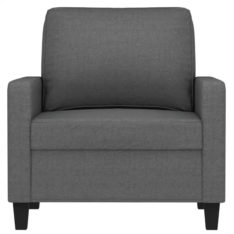 Fauteuil canapé rembourré de salon, confort en tissu gris foncé
