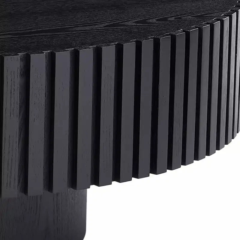Table Basse Ronde Moderne en Bois MDF Faite à la Main, Table Tambour