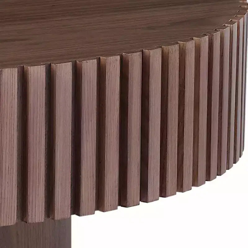 Table Basse Ronde Moderne en Bois MDF Faite à la Main, Table Tambour