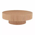 39.37 Modern Round Coffee Table for Living Room; MDF Wood Handcrafted Drum Table - Panipeachy