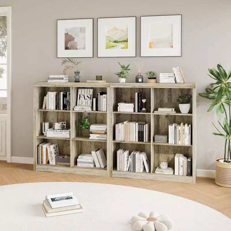 Organisateur de rangement ; Bibliothèque avec dispositif anti-basculement ; Étagère robuste en bois
