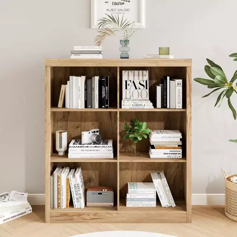 6 Cube Storage Organizer; 53 Inch Tall Bookcase with Anti-Tip Design; Sturdy Wooden Bookshelf for Living Room; Bedroom; Home Office; White Cube Shelf