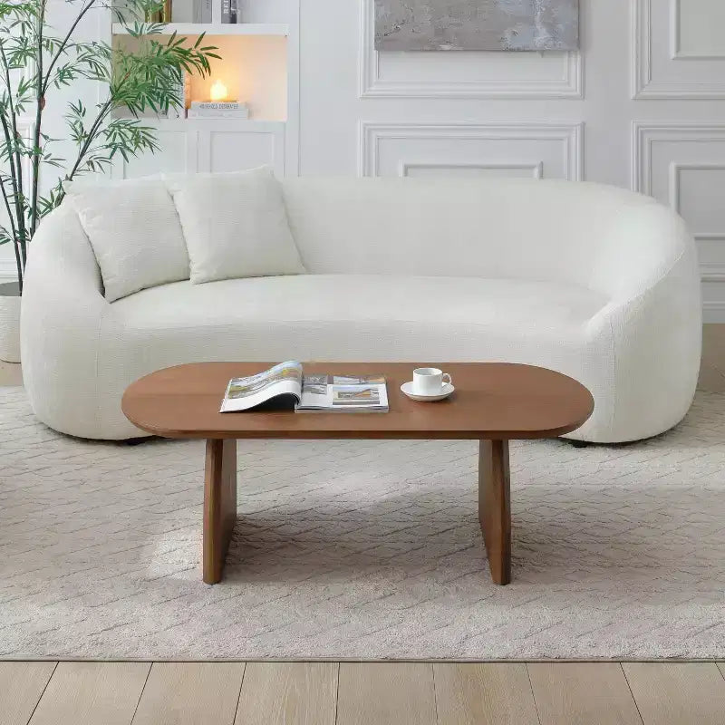 Table basse du milieu du siècle placage bois massif noyer