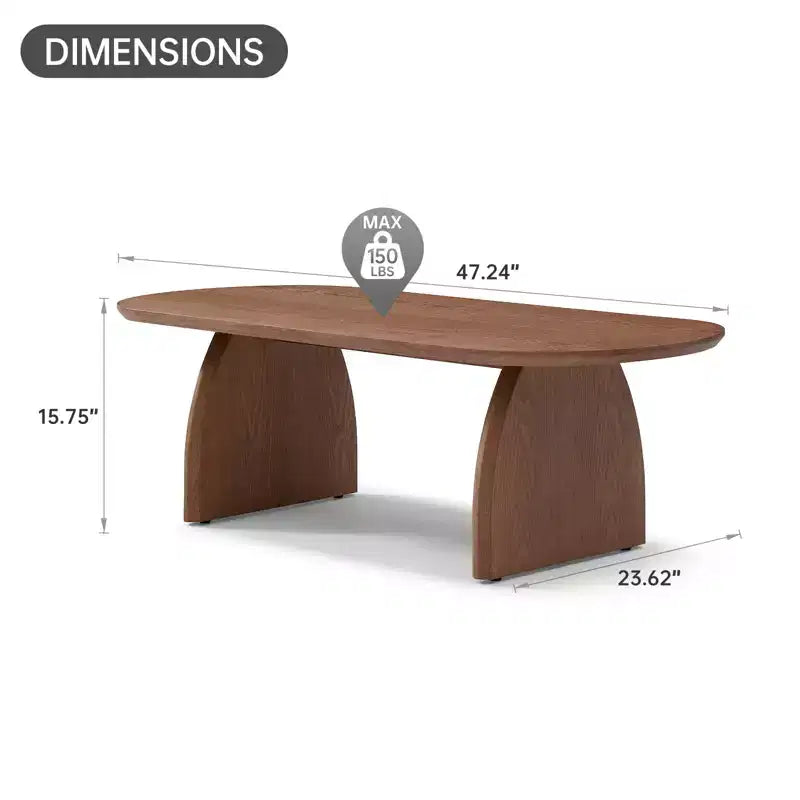 Table basse du milieu du siècle placage bois massif noyer