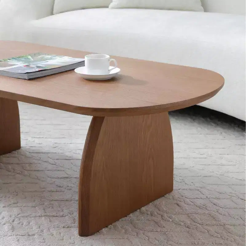 Table basse du milieu du siècle placage bois massif noyer