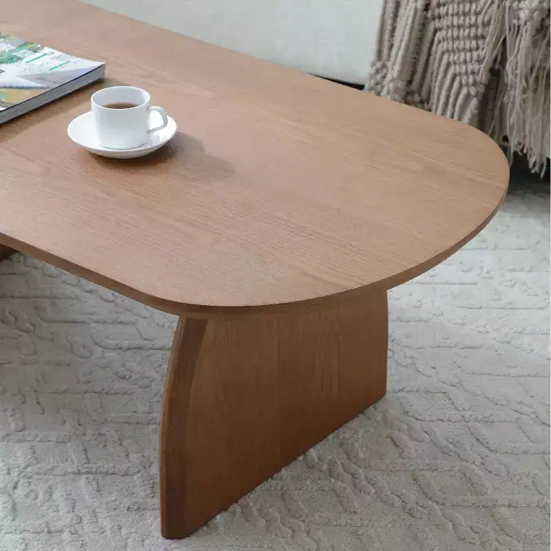 Table basse du milieu du siècle placage bois massif noyer