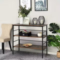 Table console à 3 niveaux Style industriel Rangement Étagère en bois et métal