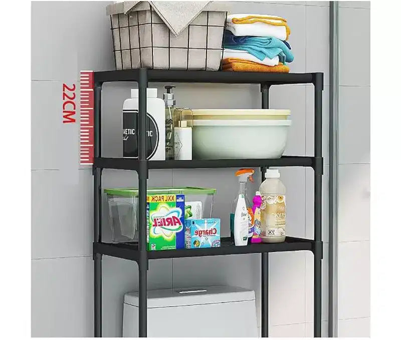 Étagère de toilettes en métal ; Meuble de rangement autoportant pour toilettes peu encombrant
