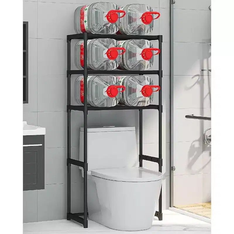 Étagère de toilettes en métal ; Meuble de rangement autoportant pour toilettes peu encombrant
