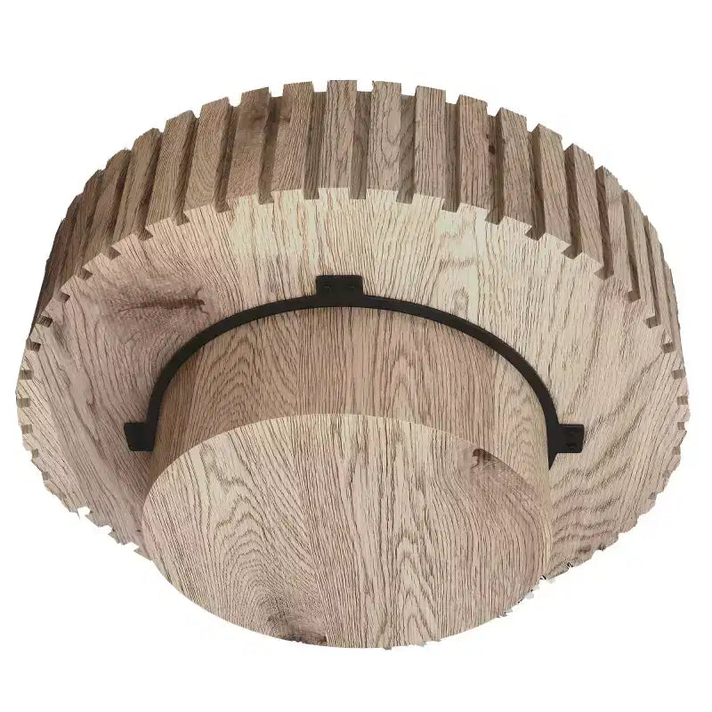 Table basse ronde moderne ; Table centrale texturée en bois