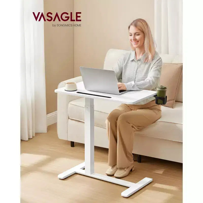 Bureau debout mobile avec 2 porte-gobelets et tablette