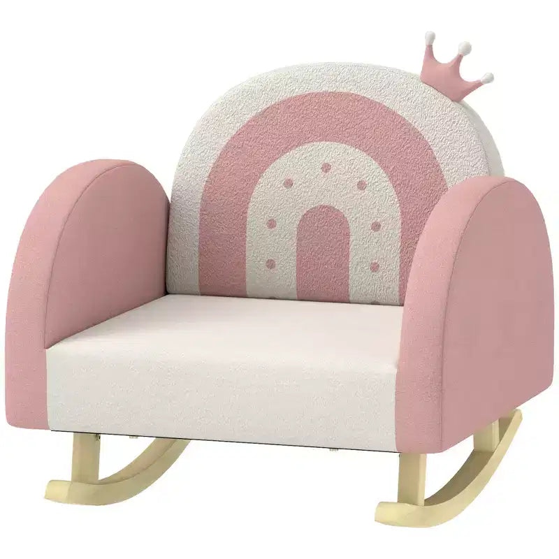 Kids Rocking Chair; Princess Crown Toddler Chair; Children's Armchair Rocker for Bedroom; Playroom
