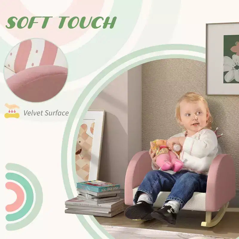 Chaise Enfant Princesse; Fauteuil à Bascule Enfant pour Chambre à Coucher
