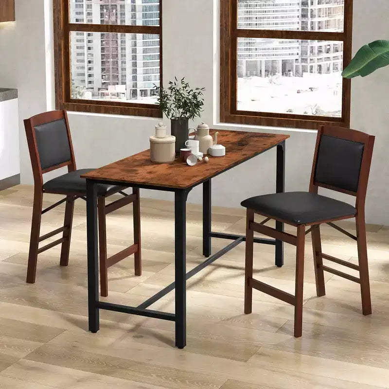 Chaises hauteur comptoir avec pieds en bois d'hévéa et assise rembourrée