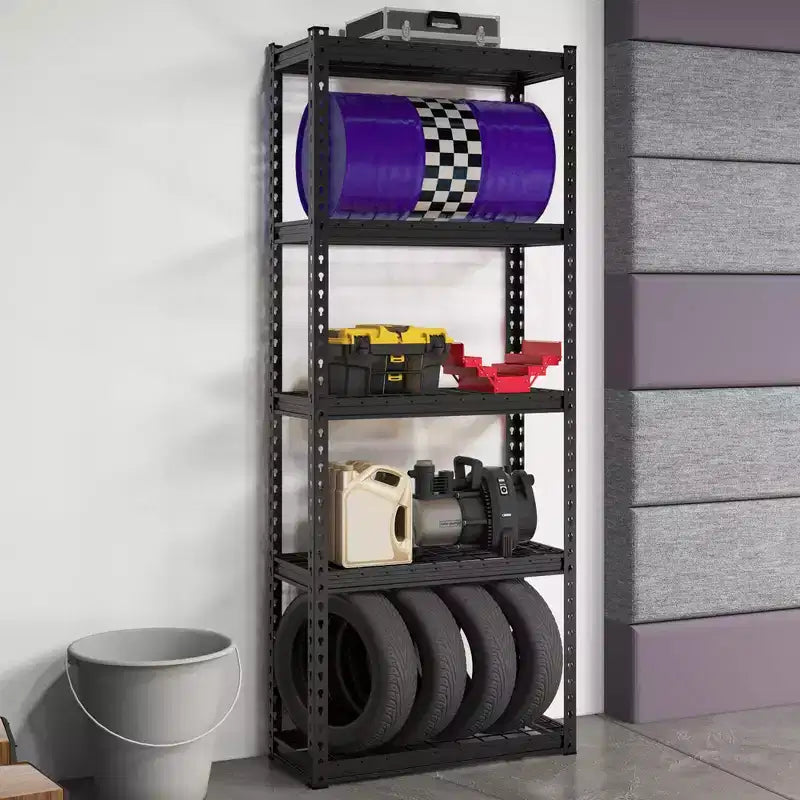 Étagère métallique à 5 niveaux, grille de rangement robuste en fil de fer