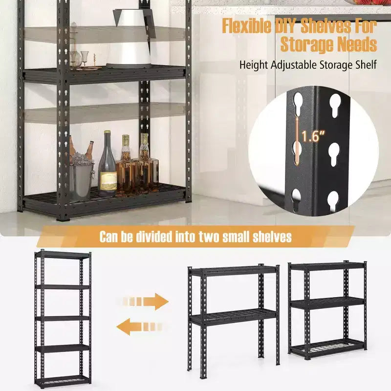 Étagère métallique à 5 niveaux, grille de rangement robuste en fil de fer