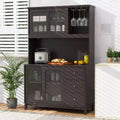 Meuble de Rangement pour Cuisine avec Éclairage LED et Prise Électrique