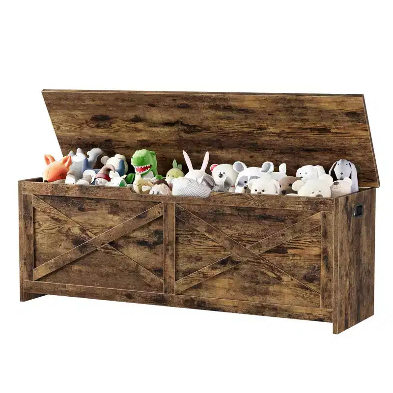 Wooden Storage Bench with Safety Hinges; Large Shoe Bench for Entryway; Living Room; and Bedroom; Easy Assembly