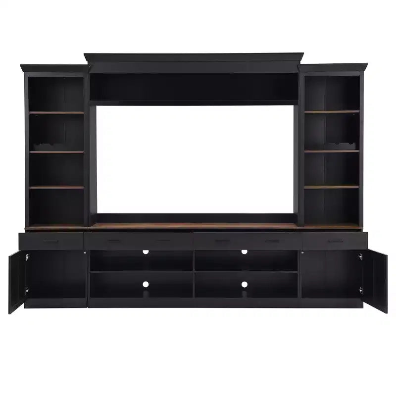 Ensemble mural mi-siècle grand meuble télé avec bibliothèque