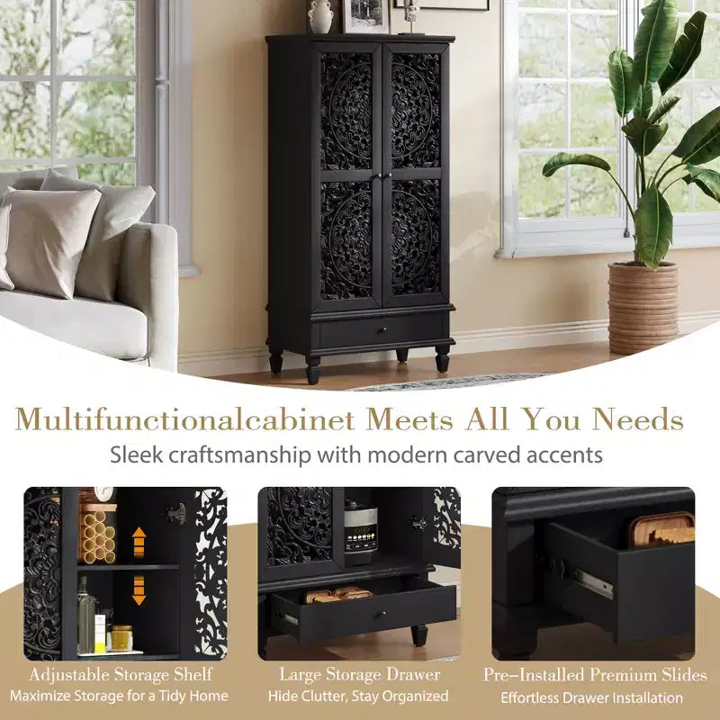 Armoire de rangement autoportante Meuble d'appoint de cuisine Meuble de rangement