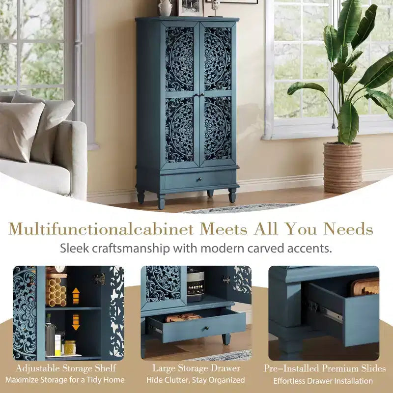 Armoire de rangement autoportante Meuble d'appoint de cuisine Meuble de rangement
