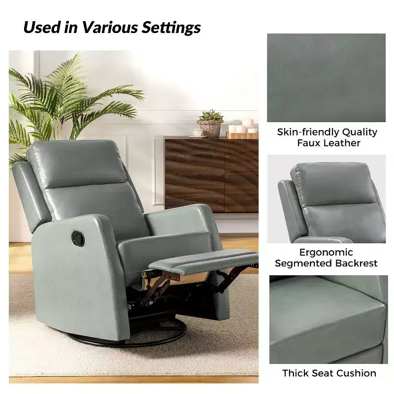 Fauteuil inclinable pivotant Coral avec base en métal