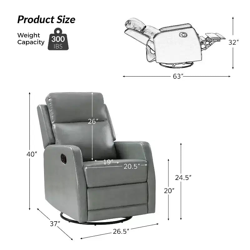 Fauteuil inclinable pivotant Coral avec base en métal