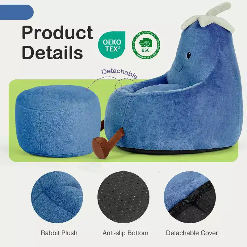 Fauteuils paresseux en fausse fourrure pour enfants et adolescents ; poufs confortables