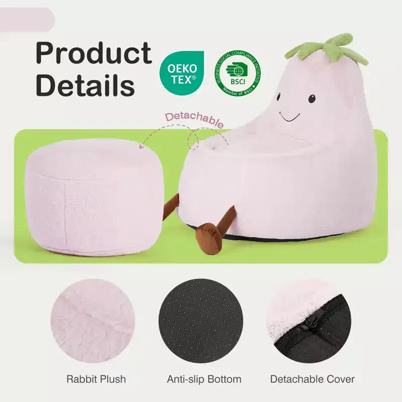 Fauteuils paresseux en fausse fourrure pour enfants et adolescents ; poufs confortables