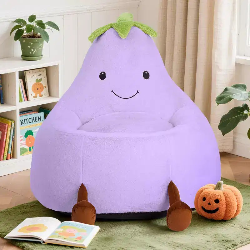 Fauteuils paresseux en fausse fourrure pour enfants et adolescents ; poufs confortables